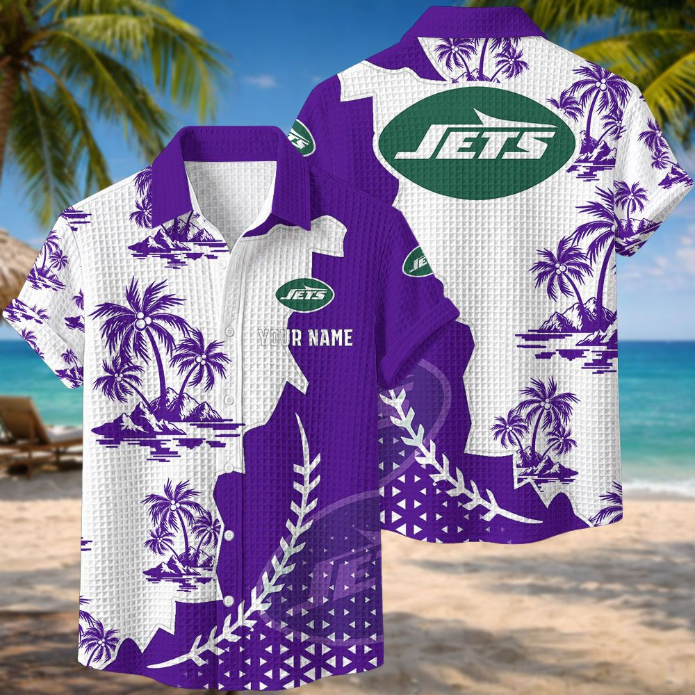 New York Jets NFL Waffle Hawaiian Shirt PBVK2A7