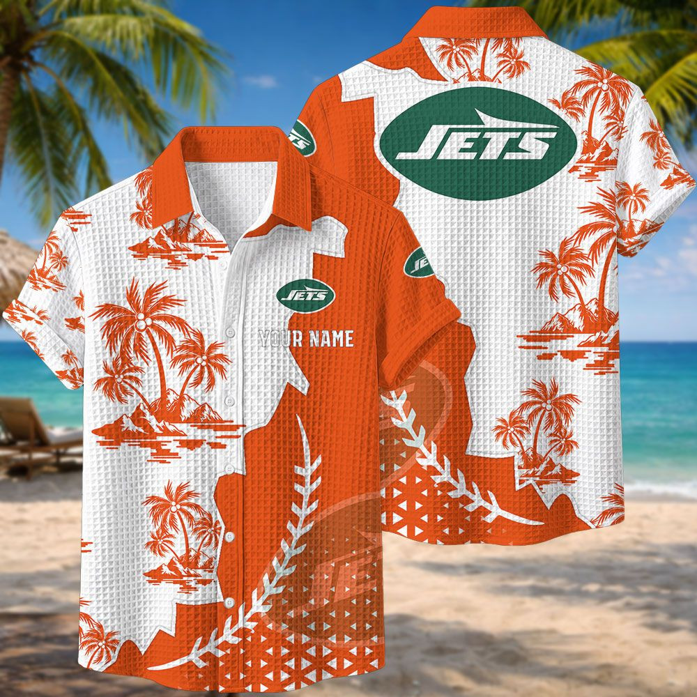 New York Jets NFL Waffle Hawaiian Shirt PBVK2A7