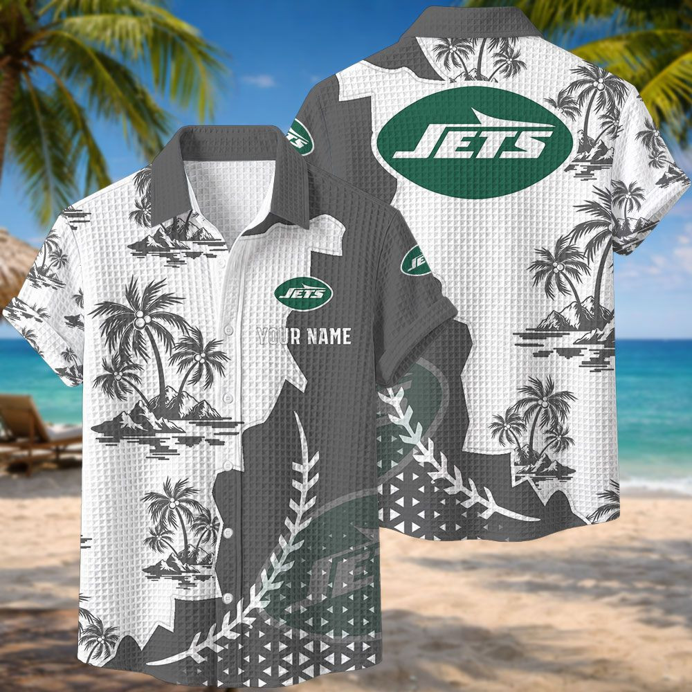 New York Jets NFL Waffle Hawaiian Shirt PBVK2A7