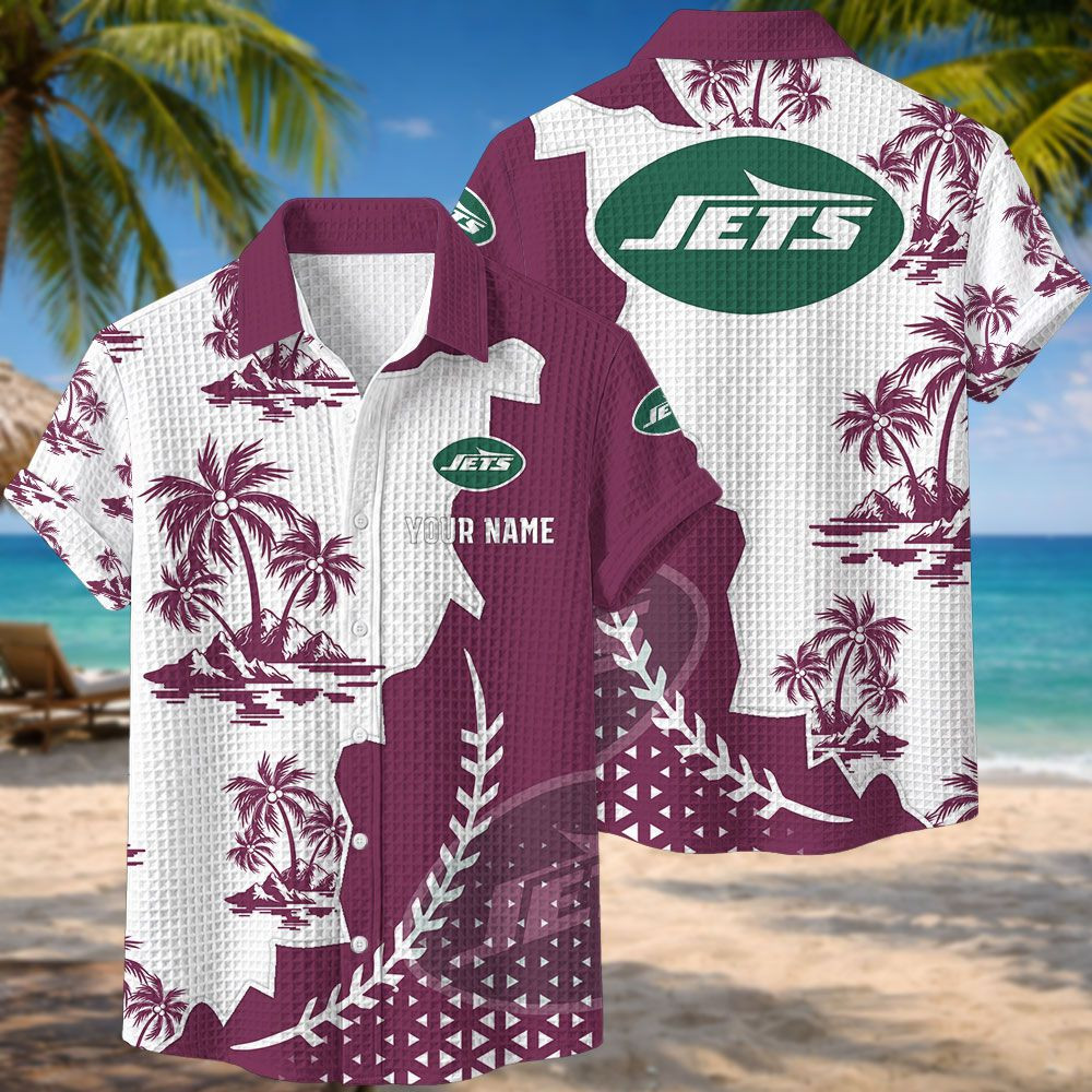 New York Jets NFL Waffle Hawaiian Shirt PBVK2A7