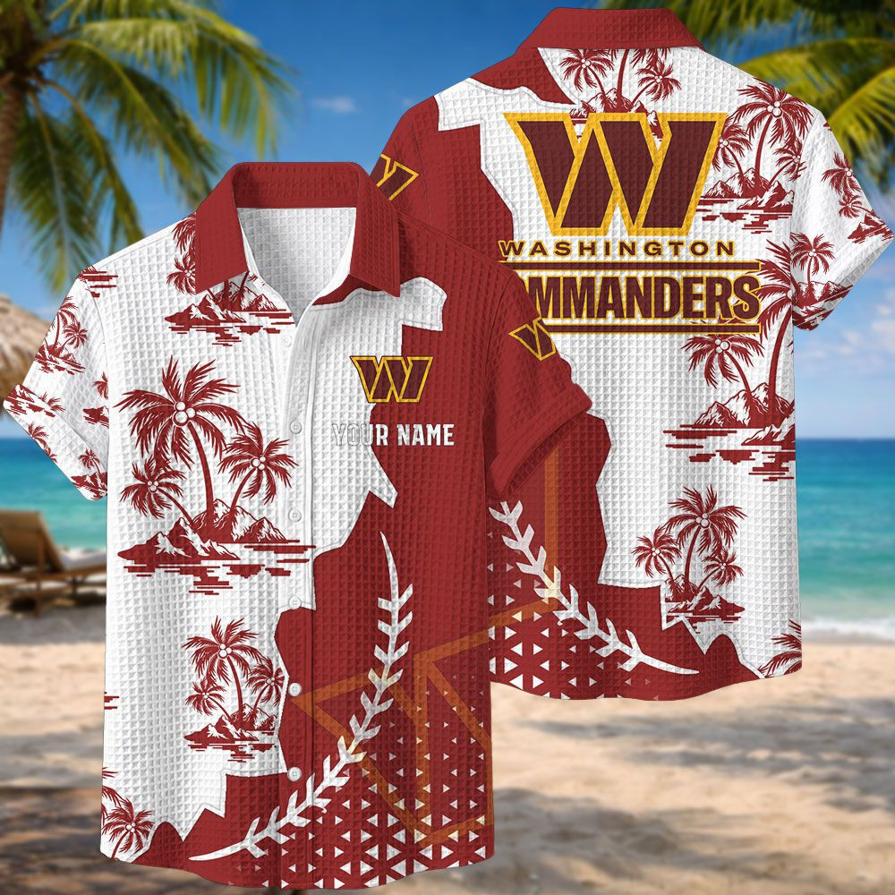 Washington Commanders NFL Waffle Hawaiian Shirt PBV0TFO