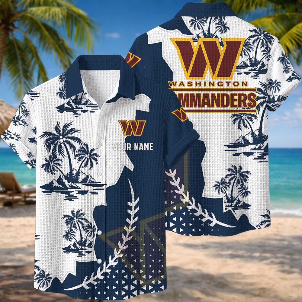 Washington Commanders NFL Waffle Hawaiian Shirt PBV0TFO