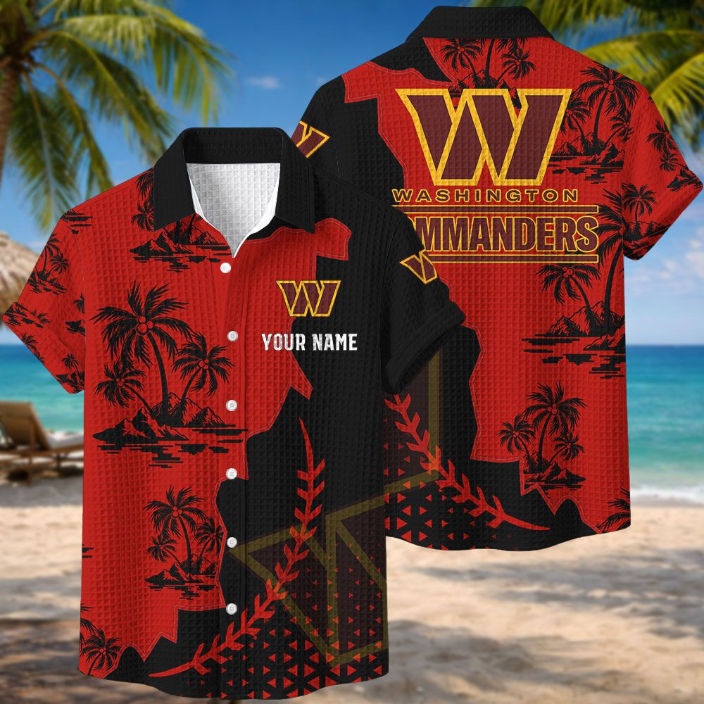 Washington Commanders NFL Waffle Hawaiian Shirt PBV0TFO