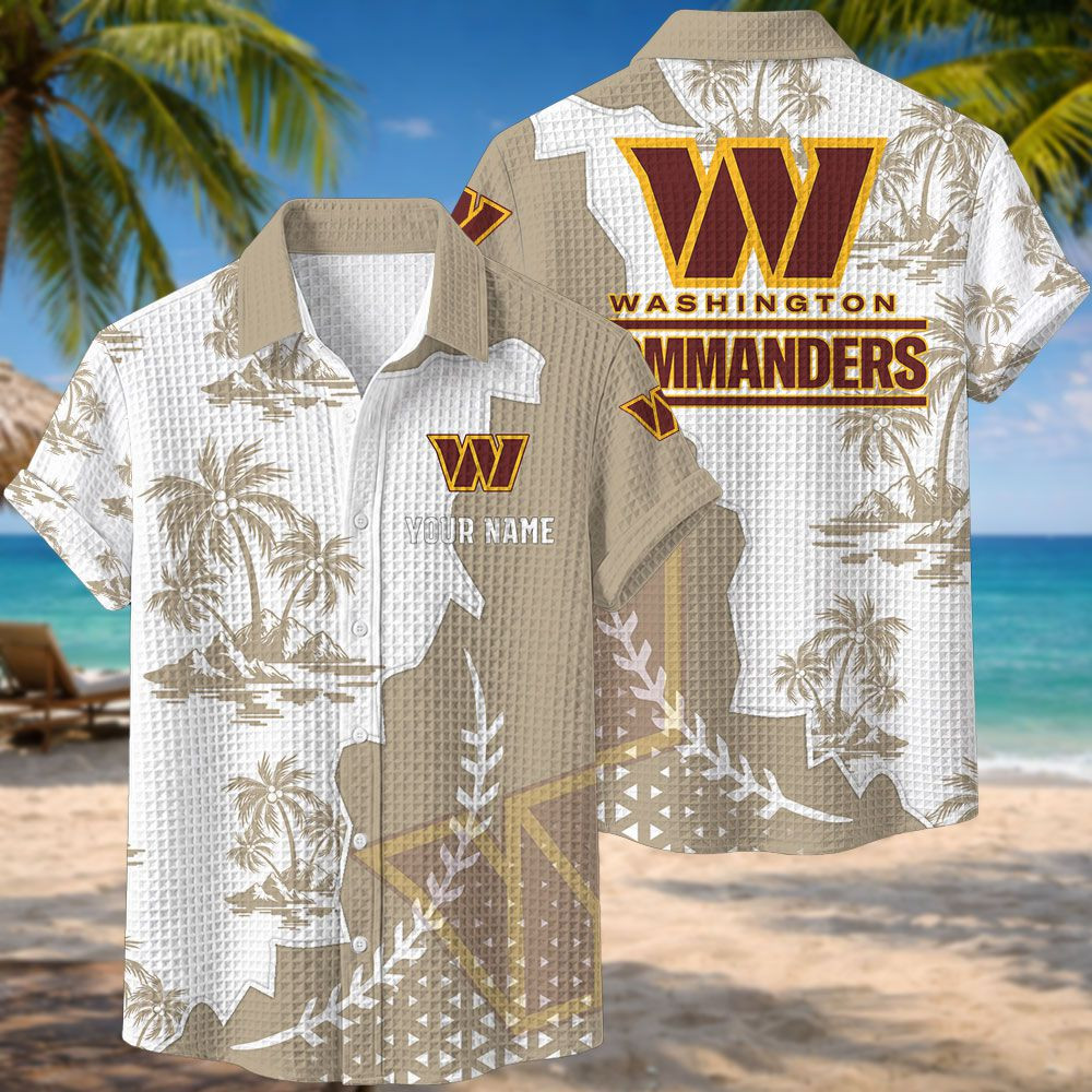 Washington Commanders NFL Waffle Hawaiian Shirt PBV0TFO