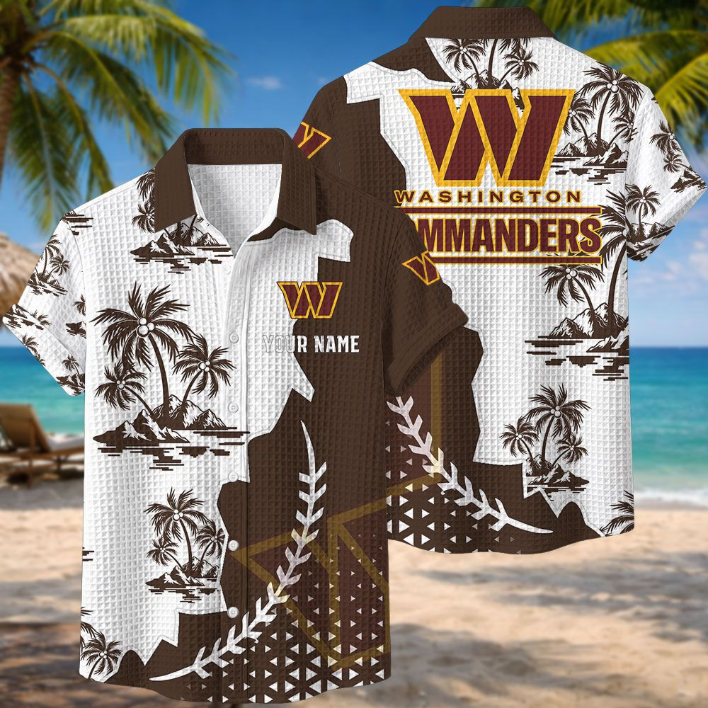 Washington Commanders NFL Waffle Hawaiian Shirt PBV0TFO