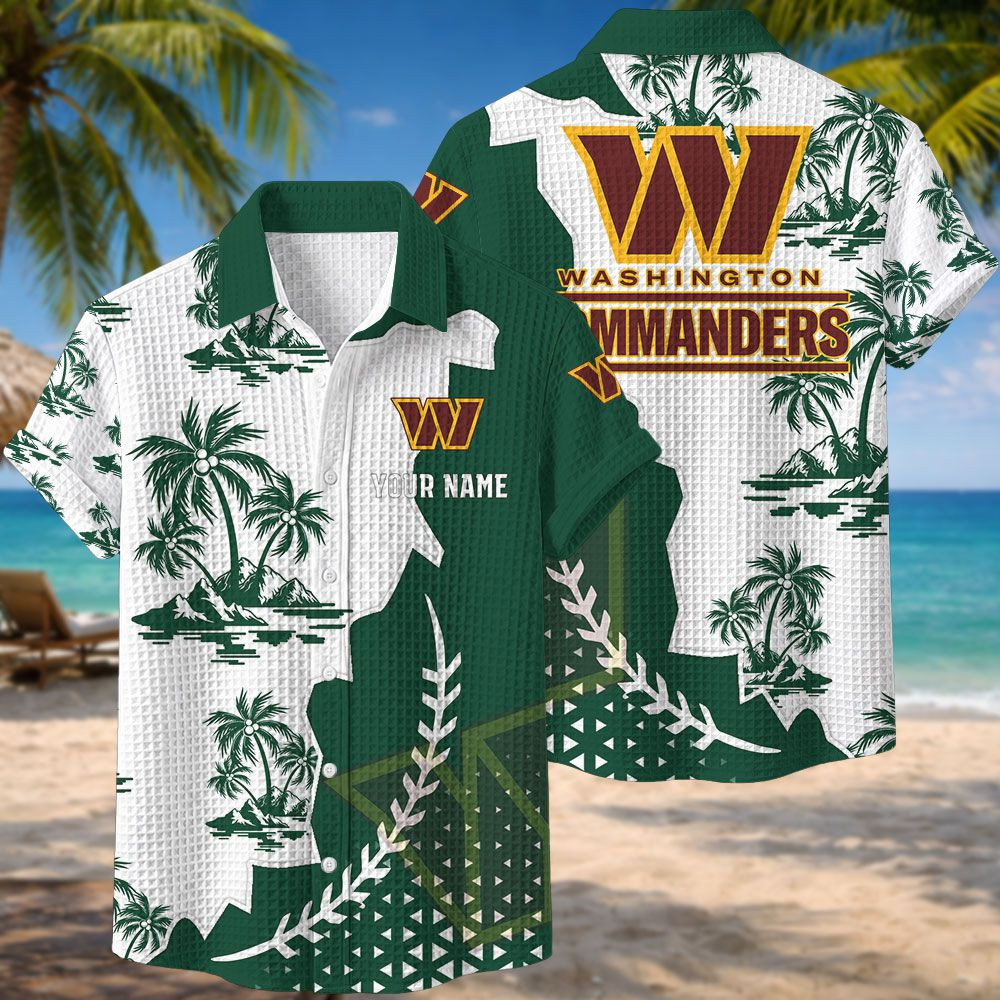 Washington Commanders NFL Waffle Hawaiian Shirt PBV0TFO