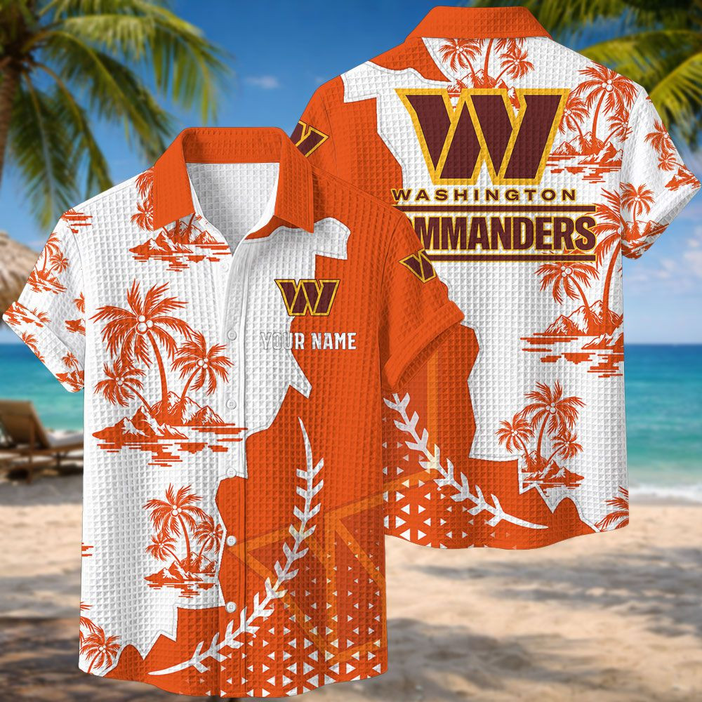 Washington Commanders NFL Waffle Hawaiian Shirt PBV0TFO