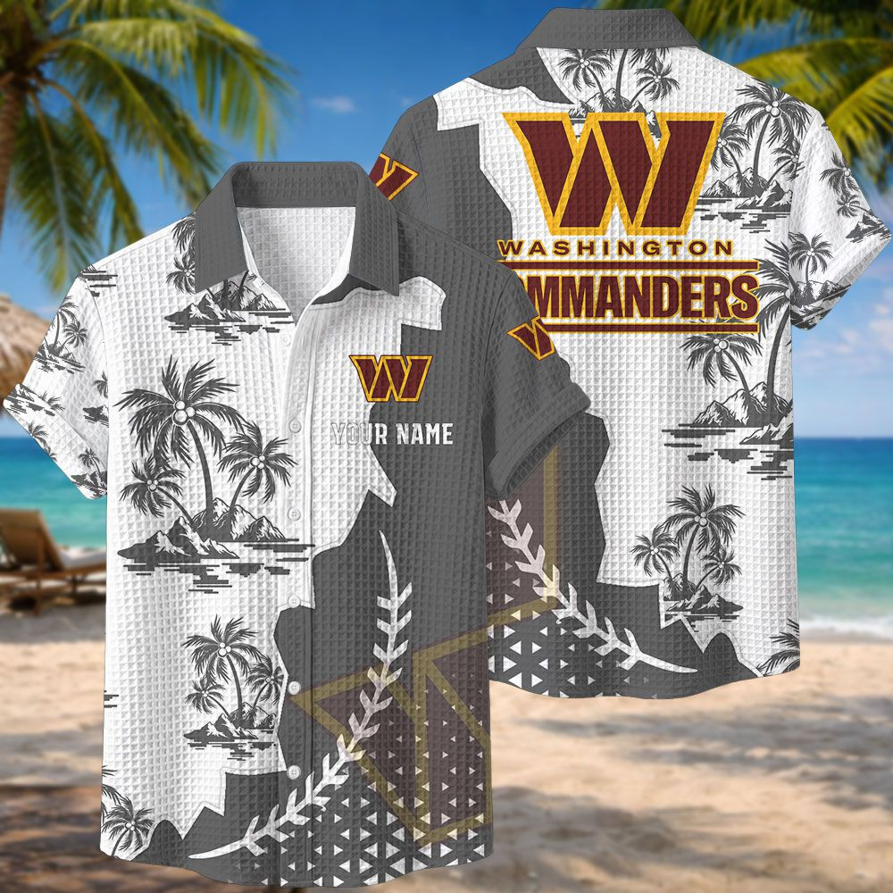 Washington Commanders NFL Waffle Hawaiian Shirt PBV0TFO