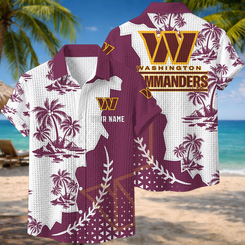 Washington Commanders NFL Waffle Hawaiian Shirt PBV0TFO