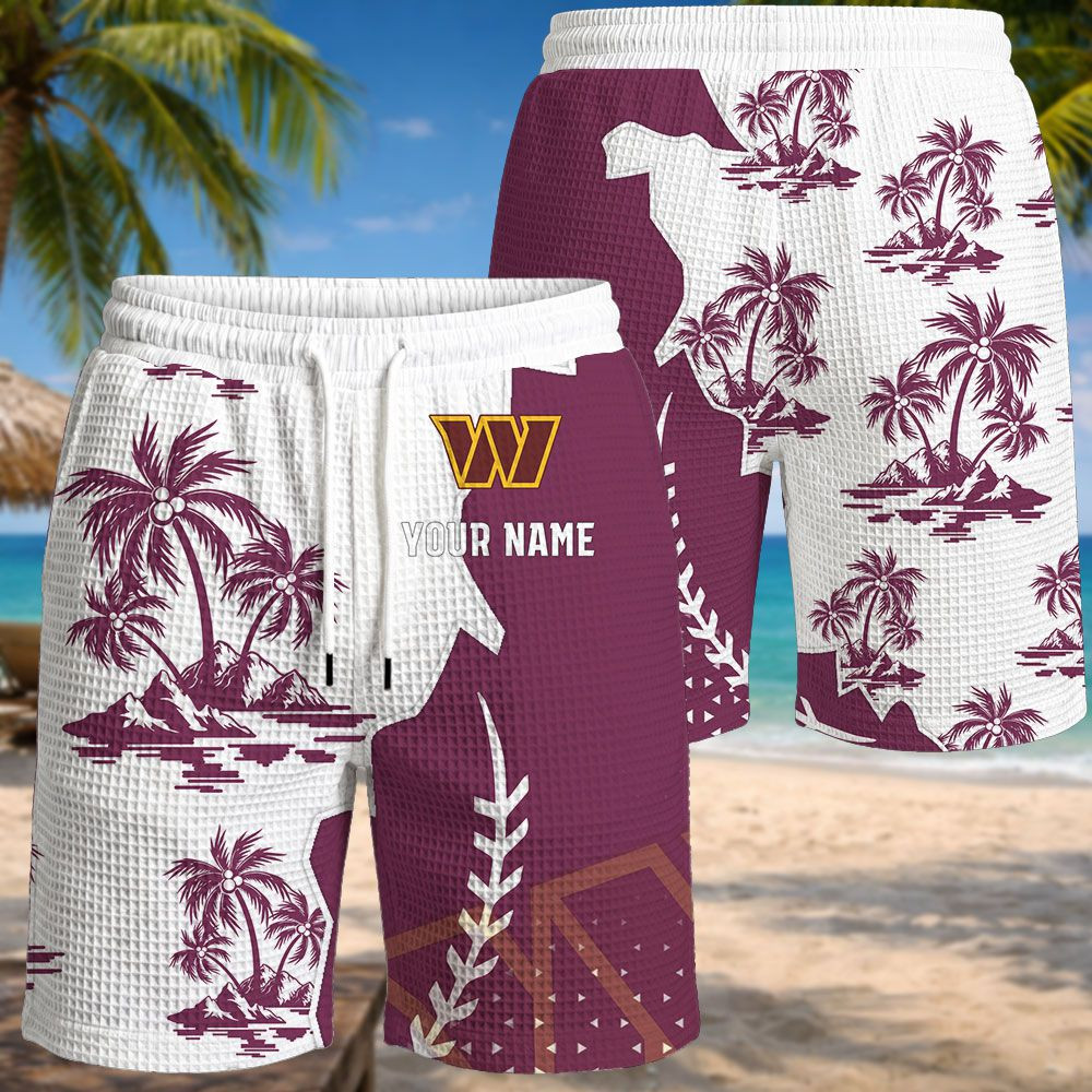 Washington Commanders NFL Waffle Hawaiian Shirt PBV0TFO