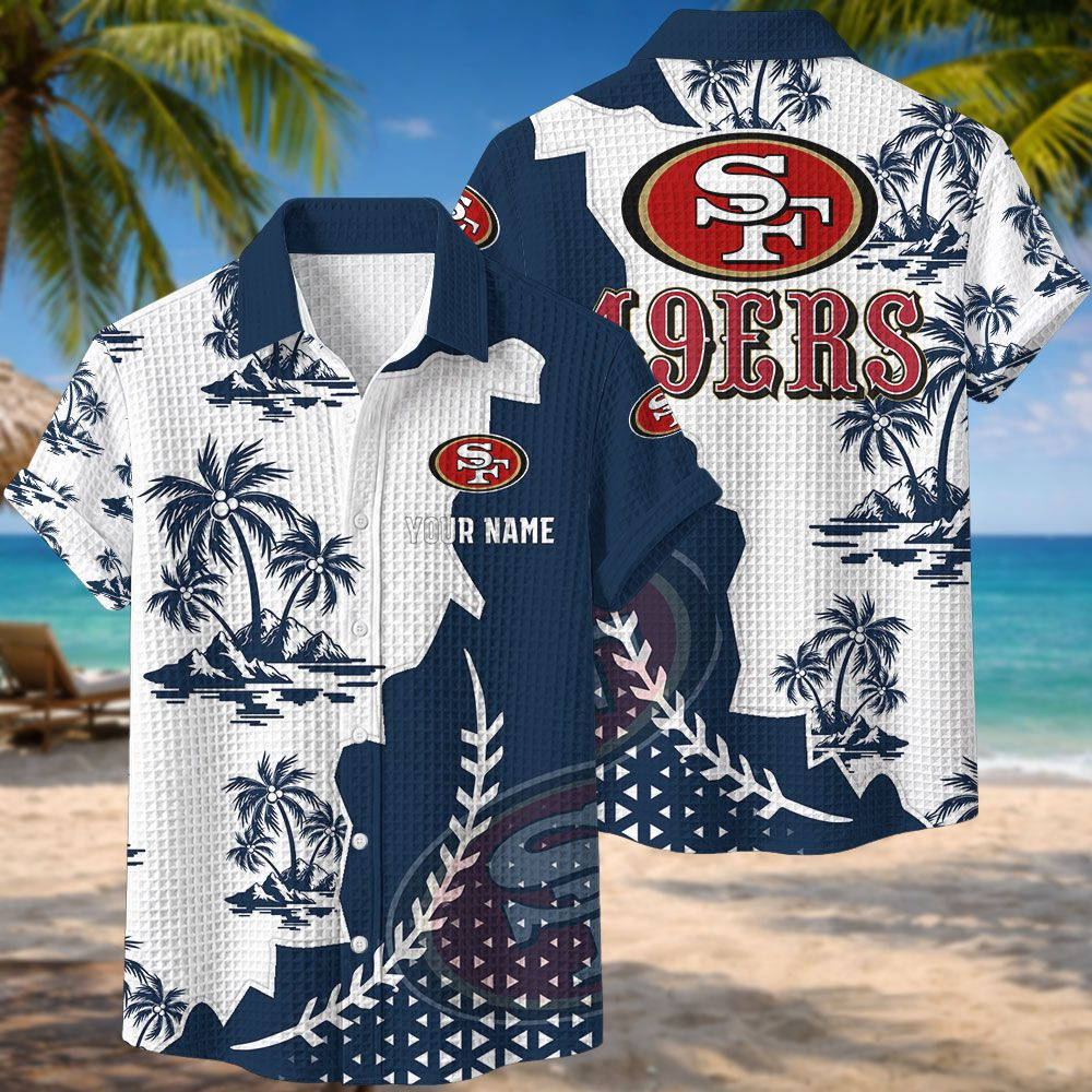 San Francisco 49ers NFL Waffle Hawaiian Shirt PBIO4AJ