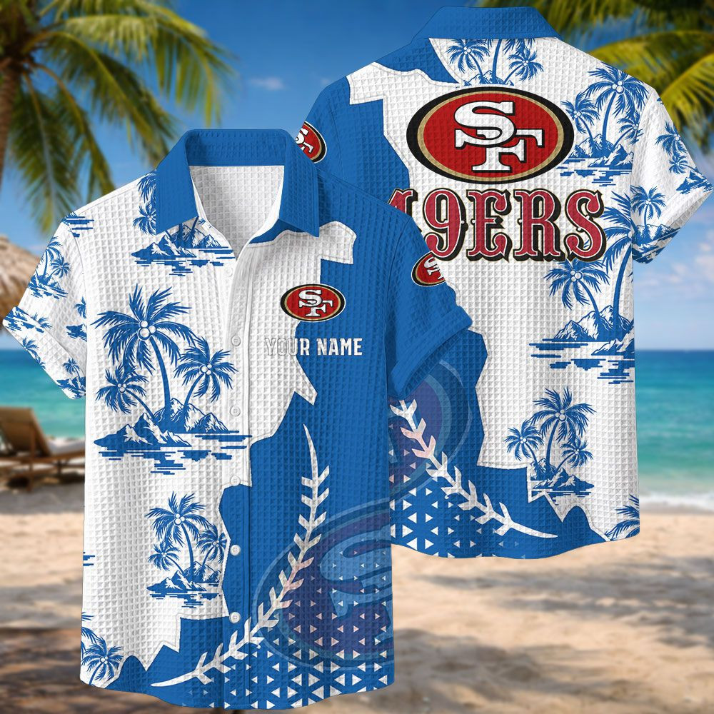 San Francisco 49ers NFL Waffle Hawaiian Shirt PBIO4AJ