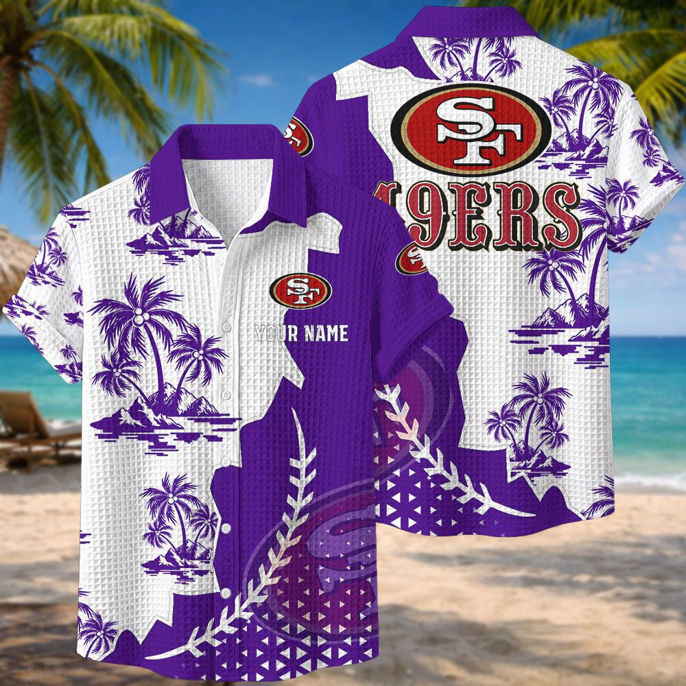 San Francisco 49ers NFL Waffle Hawaiian Shirt PBIO4AJ