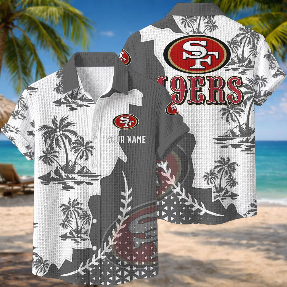 San Francisco 49ers NFL Waffle Hawaiian Shirt PBIO4AJ