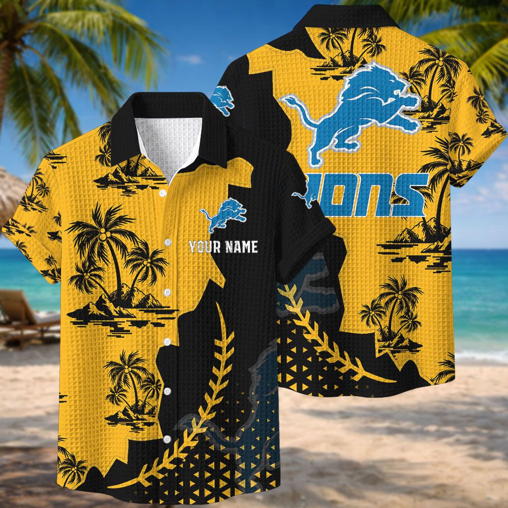 Detroit Lions NFL Waffle Hawaiian Shirt PBZUKN7