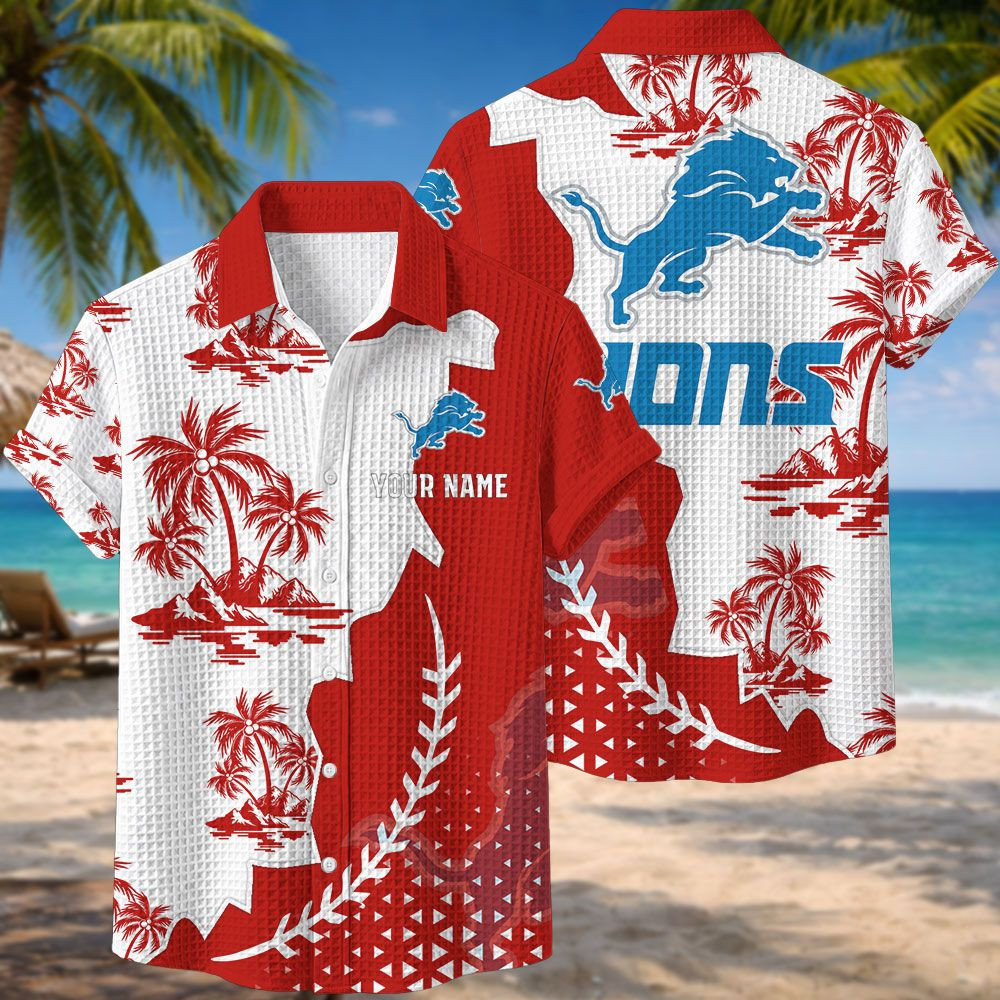 Detroit Lions NFL Waffle Hawaiian Shirt PBZUKN7