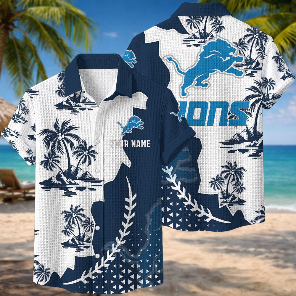 Detroit Lions NFL Waffle Hawaiian Shirt PBZUKN7