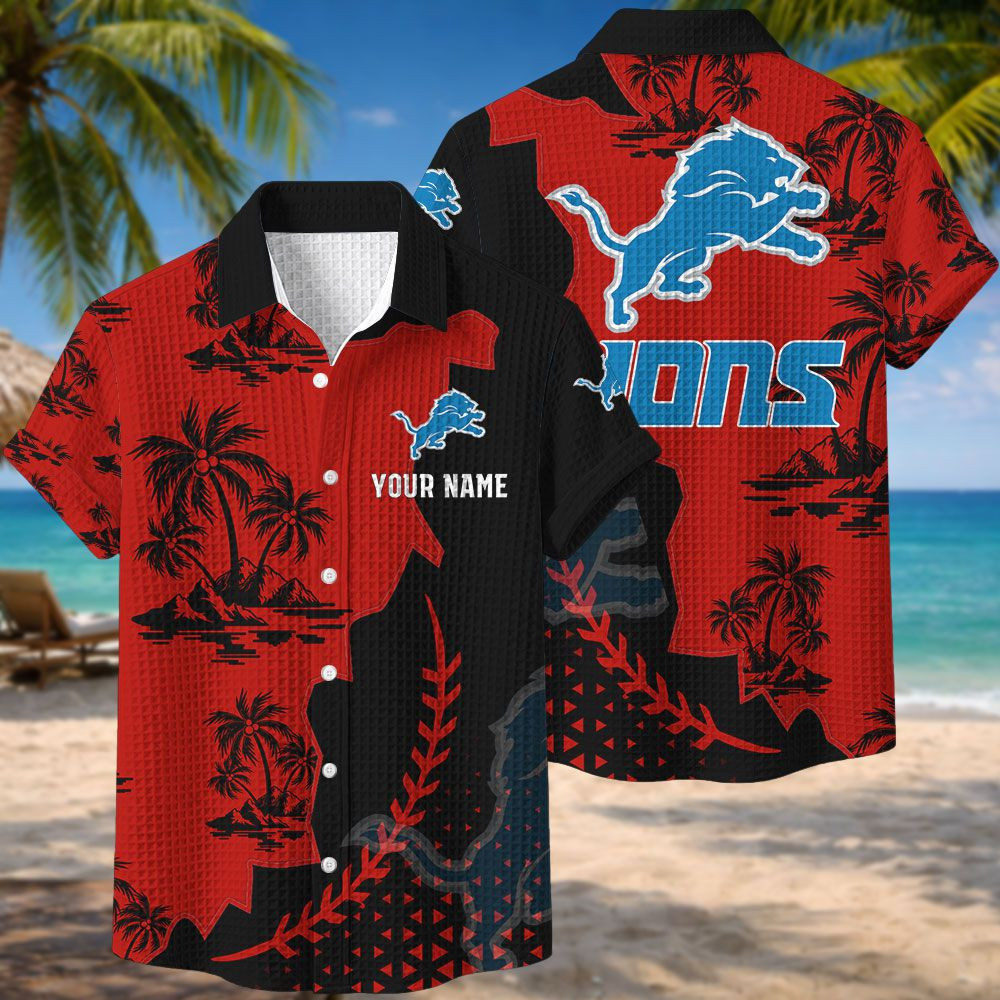 Detroit Lions NFL Waffle Hawaiian Shirt PBZUKN7