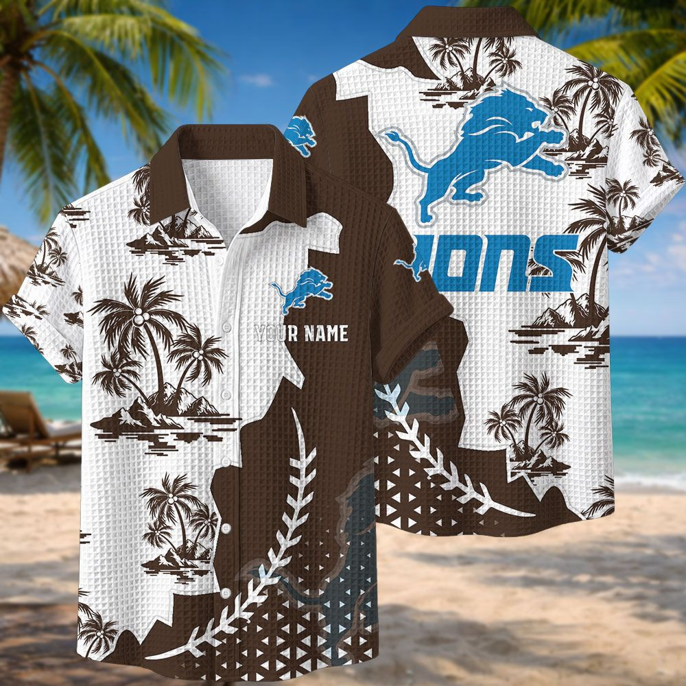 Detroit Lions NFL Waffle Hawaiian Shirt PBZUKN7