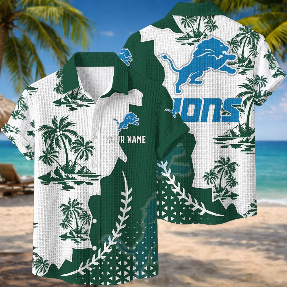 Detroit Lions NFL Waffle Hawaiian Shirt PBZUKN7