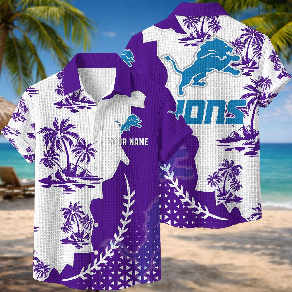 Detroit Lions NFL Waffle Hawaiian Shirt PBZUKN7