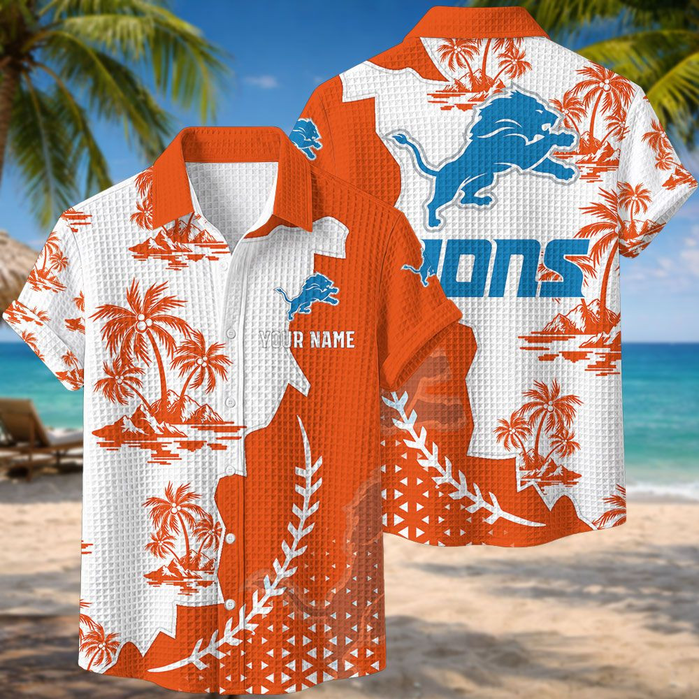 Detroit Lions NFL Waffle Hawaiian Shirt PBZUKN7