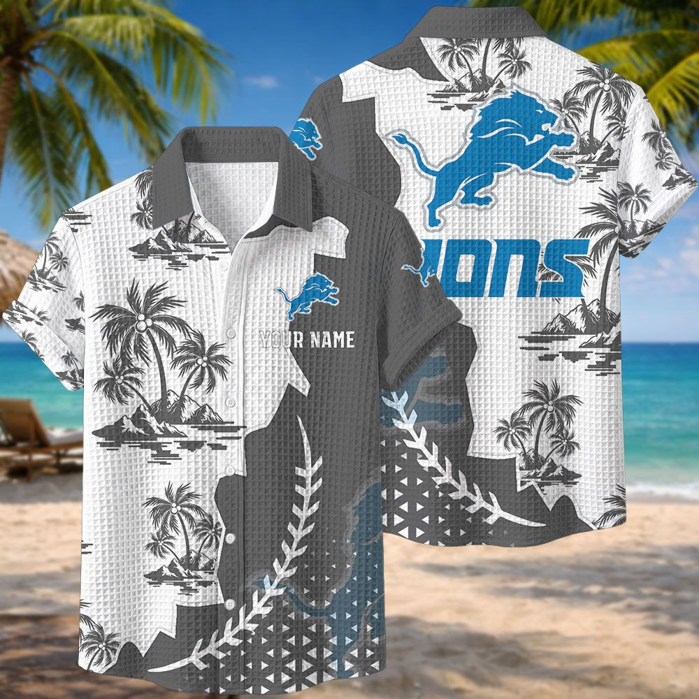 Detroit Lions NFL Waffle Hawaiian Shirt PBZUKN7