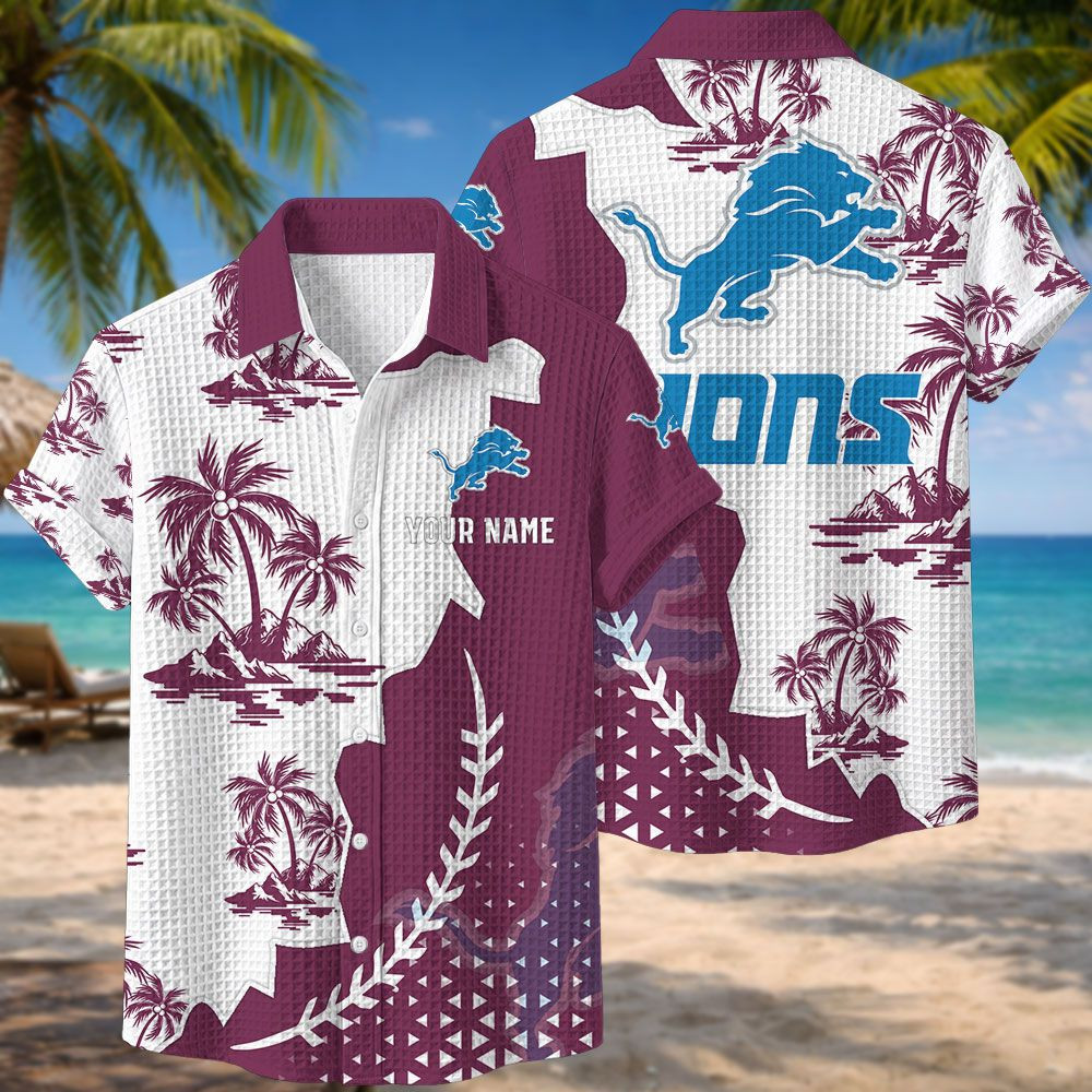 Detroit Lions NFL Waffle Hawaiian Shirt PBZUKN7