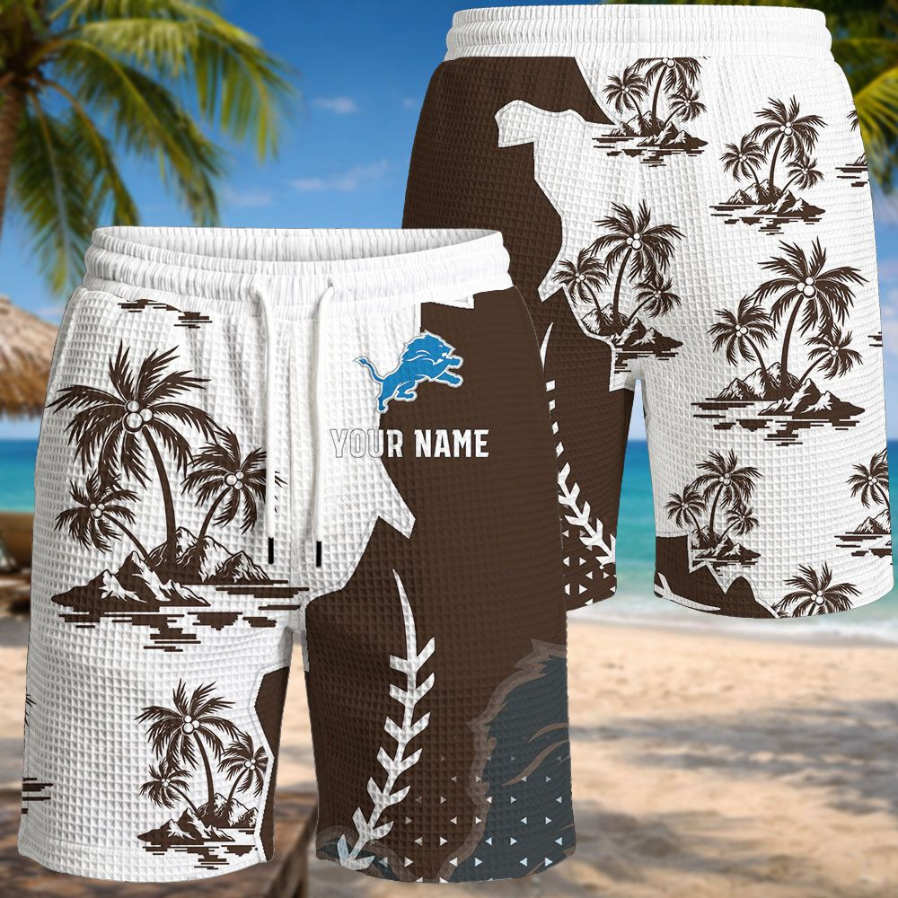 Detroit Lions NFL Waffle Hawaiian Shirt PBZUKN7