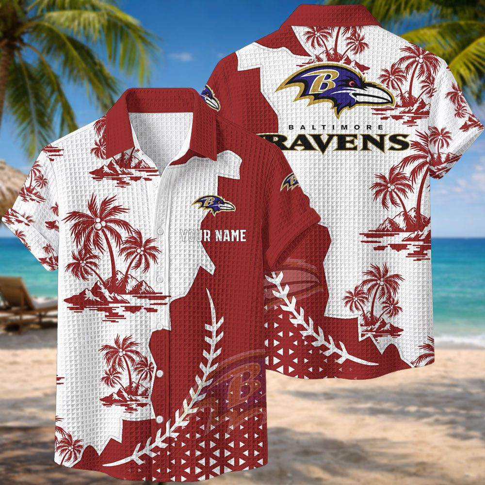 Baltimore Ravens NFL Waffle Hawaiian Shirt PB4UZDG