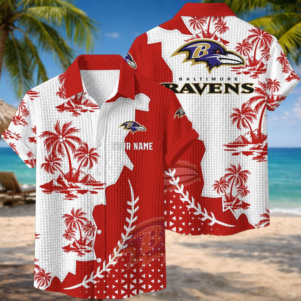 Baltimore Ravens NFL Waffle Hawaiian Shirt PB4UZDG