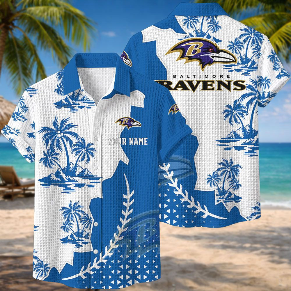 Baltimore Ravens NFL Waffle Hawaiian Shirt PB4UZDG