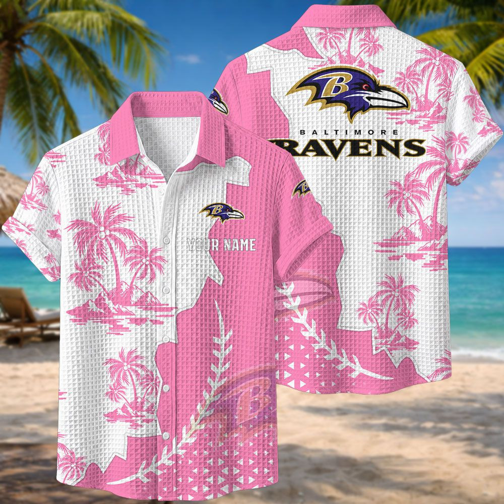 Baltimore Ravens NFL Waffle Hawaiian Shirt PB4UZDG