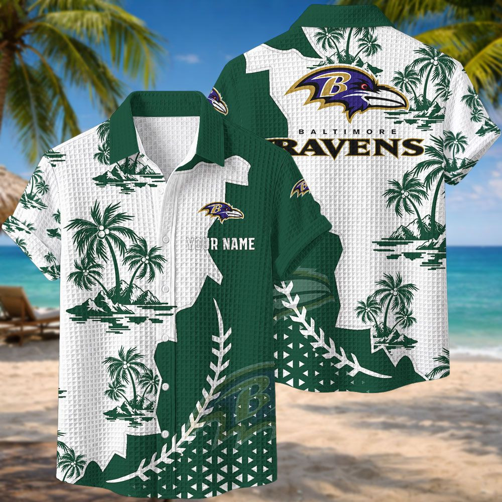 Baltimore Ravens NFL Waffle Hawaiian Shirt PB4UZDG