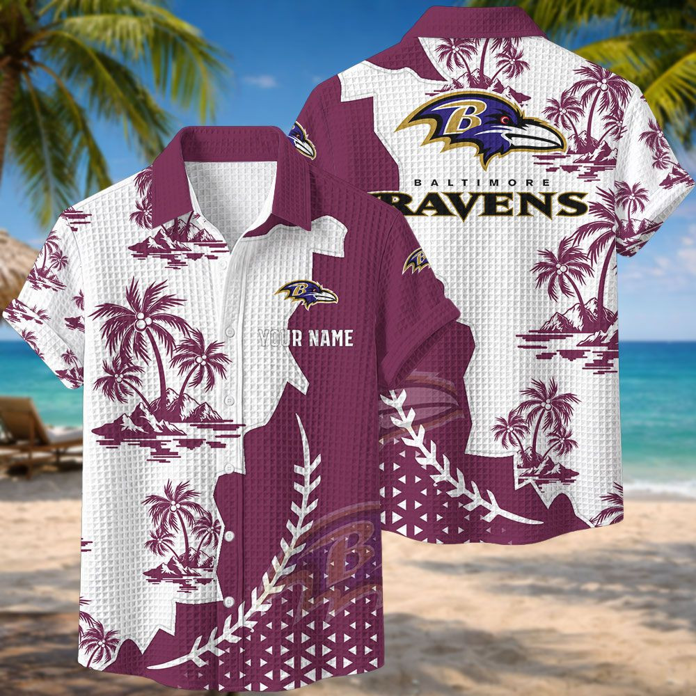 Baltimore Ravens NFL Waffle Hawaiian Shirt PB4UZDG