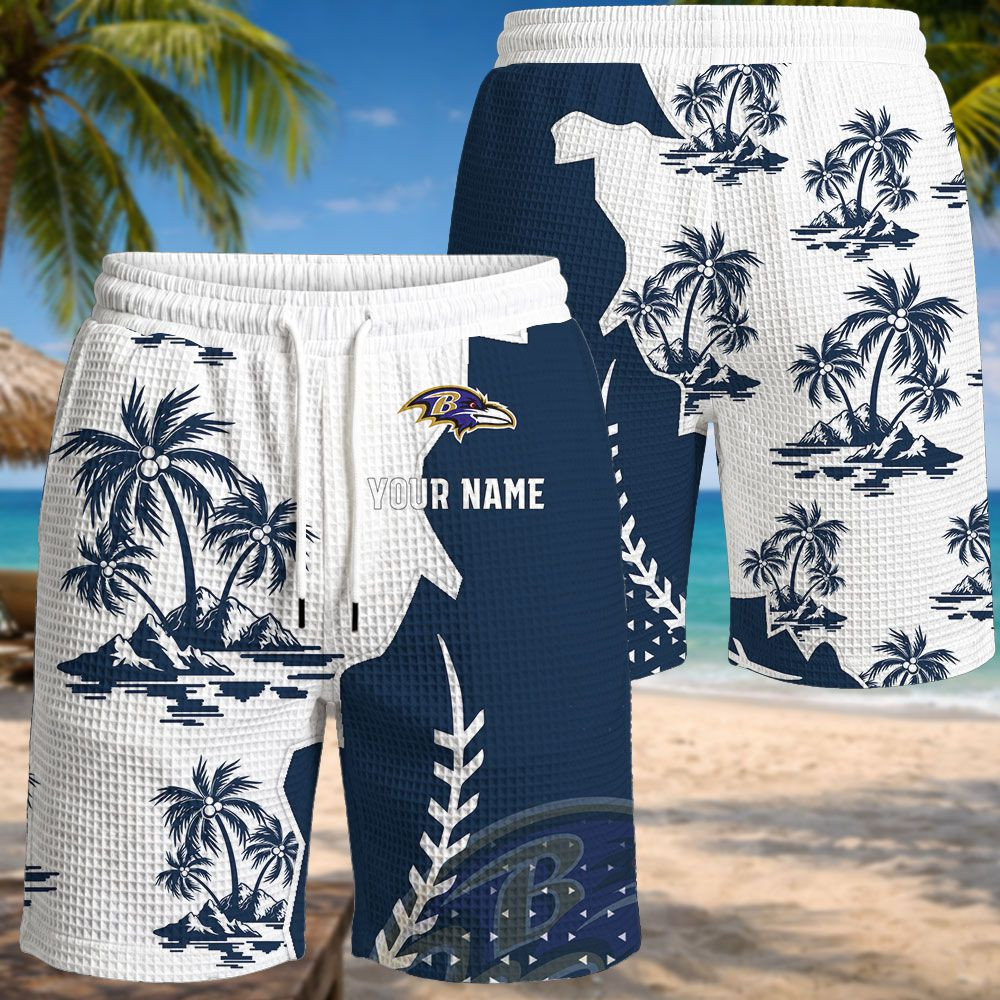 Baltimore Ravens NFL Waffle Hawaiian Shirt PB4UZDG