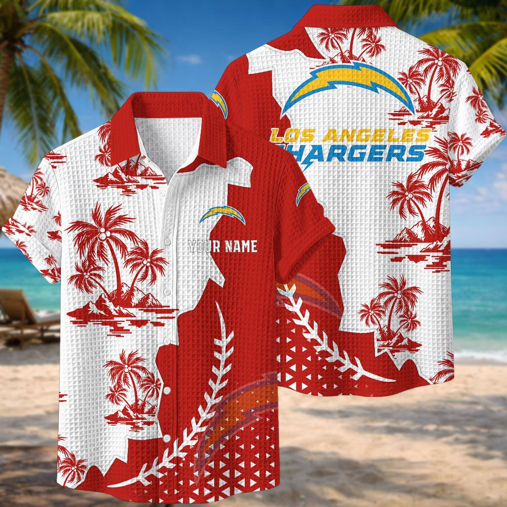 Los Angeles Chargers NFL Waffle Hawaiian Shirt PBSYF8N