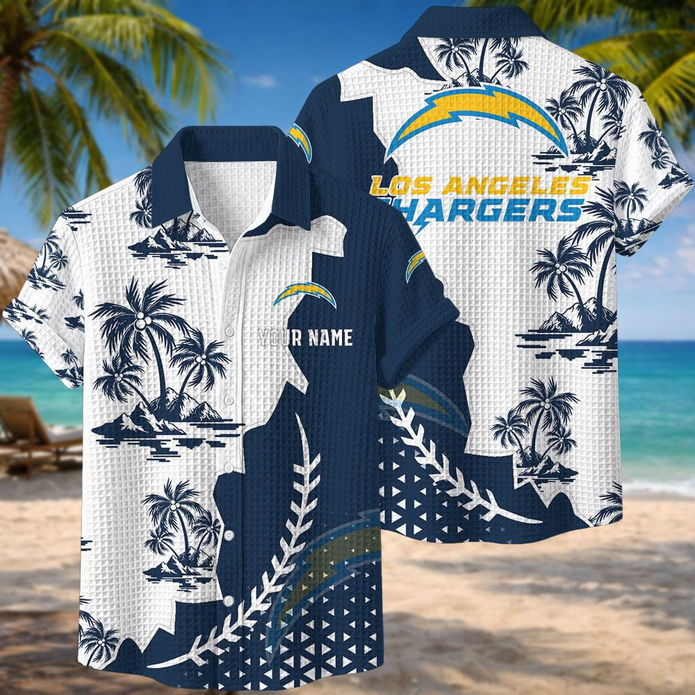 Los Angeles Chargers NFL Waffle Hawaiian Shirt PBSYF8N