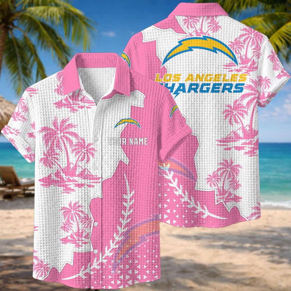 Los Angeles Chargers NFL Waffle Hawaiian Shirt PBSYF8N