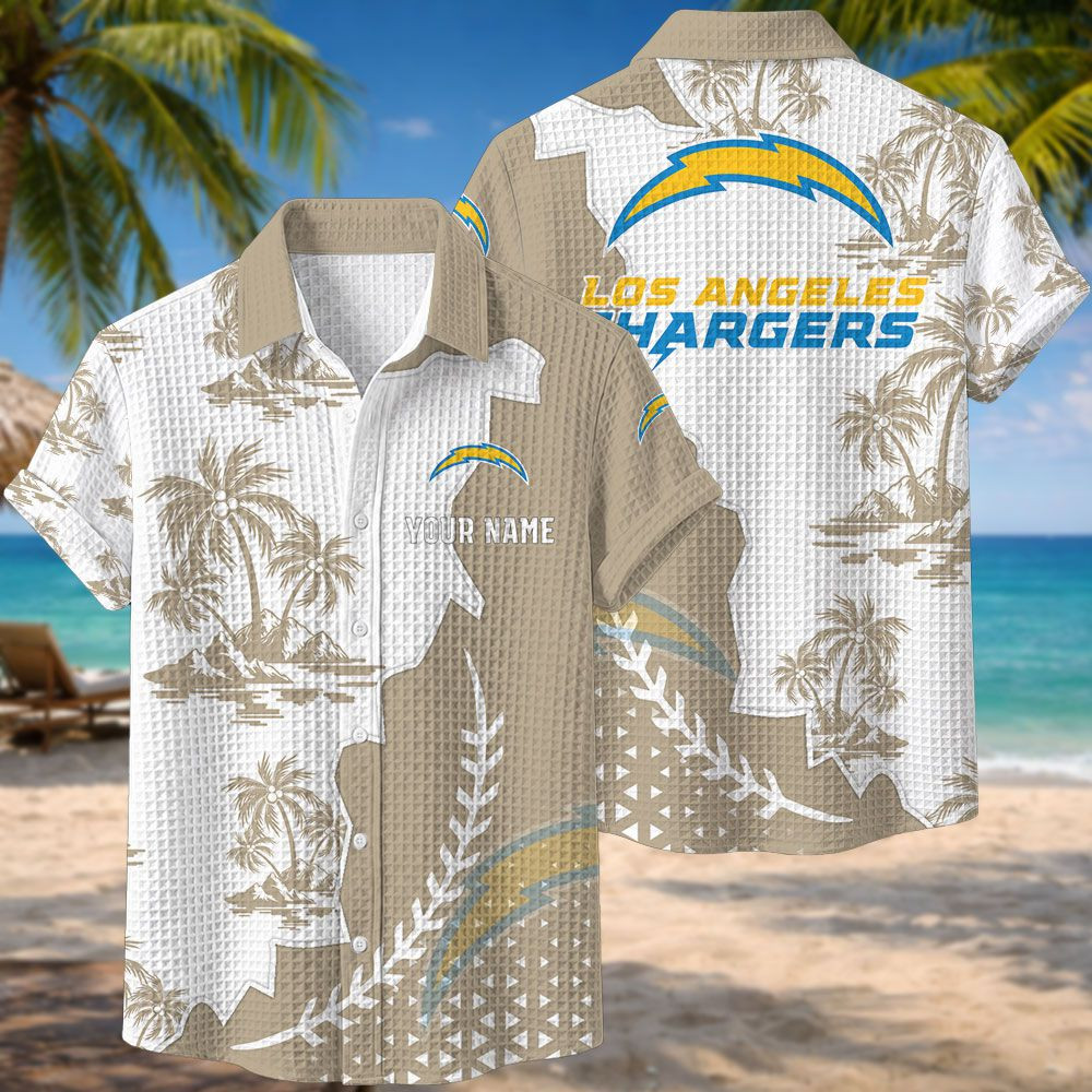 Los Angeles Chargers NFL Waffle Hawaiian Shirt PBSYF8N