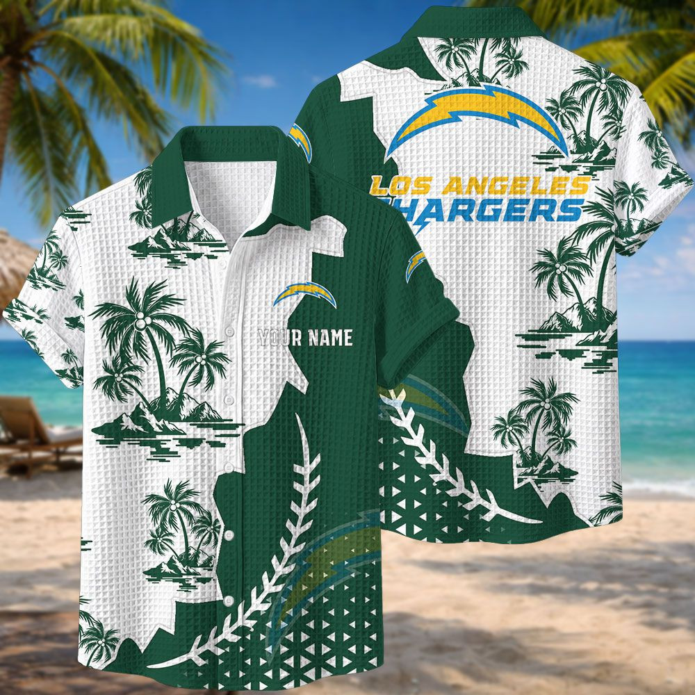 Los Angeles Chargers NFL Waffle Hawaiian Shirt PBSYF8N