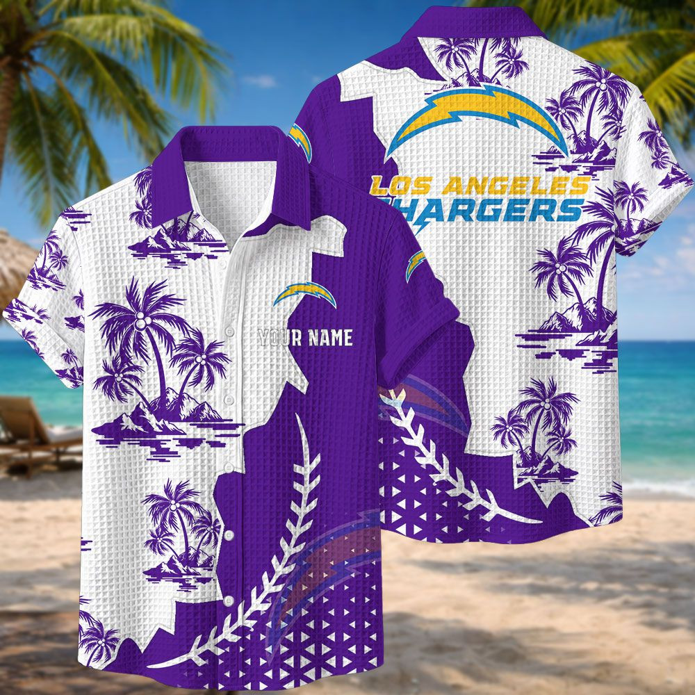 Los Angeles Chargers NFL Waffle Hawaiian Shirt PBSYF8N
