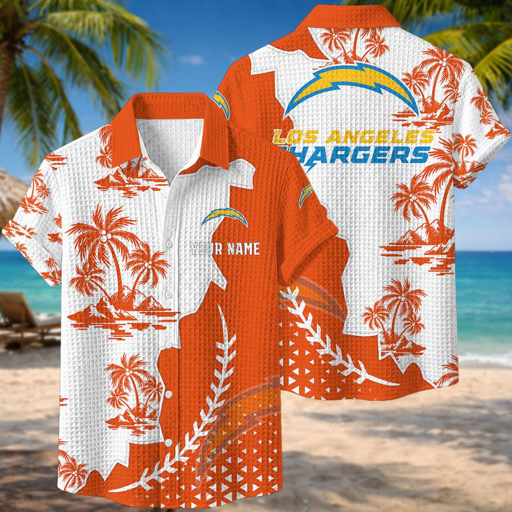 Los Angeles Chargers NFL Waffle Hawaiian Shirt PBSYF8N
