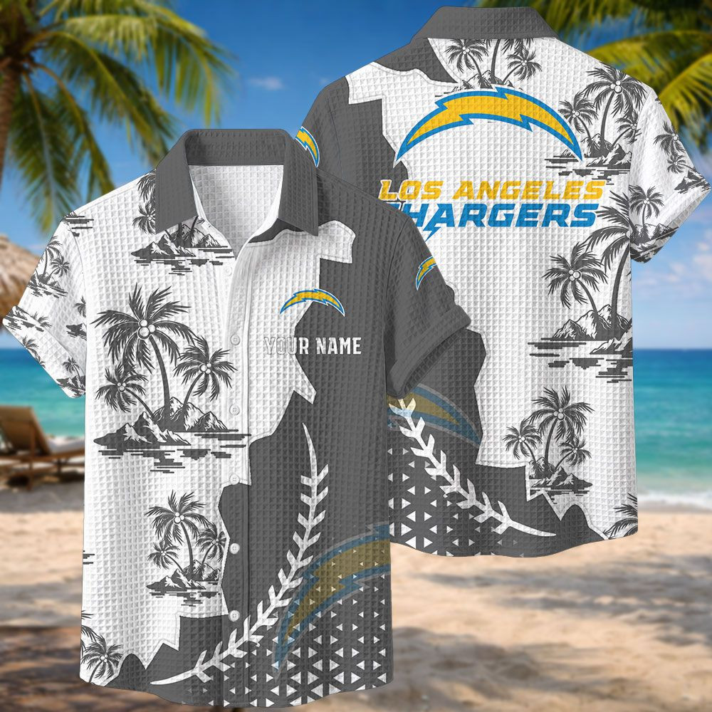 Los Angeles Chargers NFL Waffle Hawaiian Shirt PBSYF8N