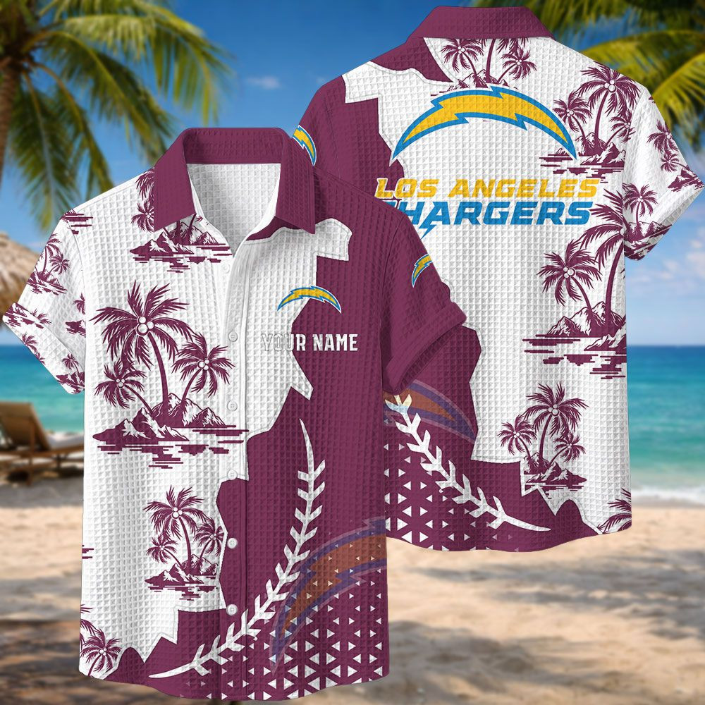 Los Angeles Chargers NFL Waffle Hawaiian Shirt PBSYF8N