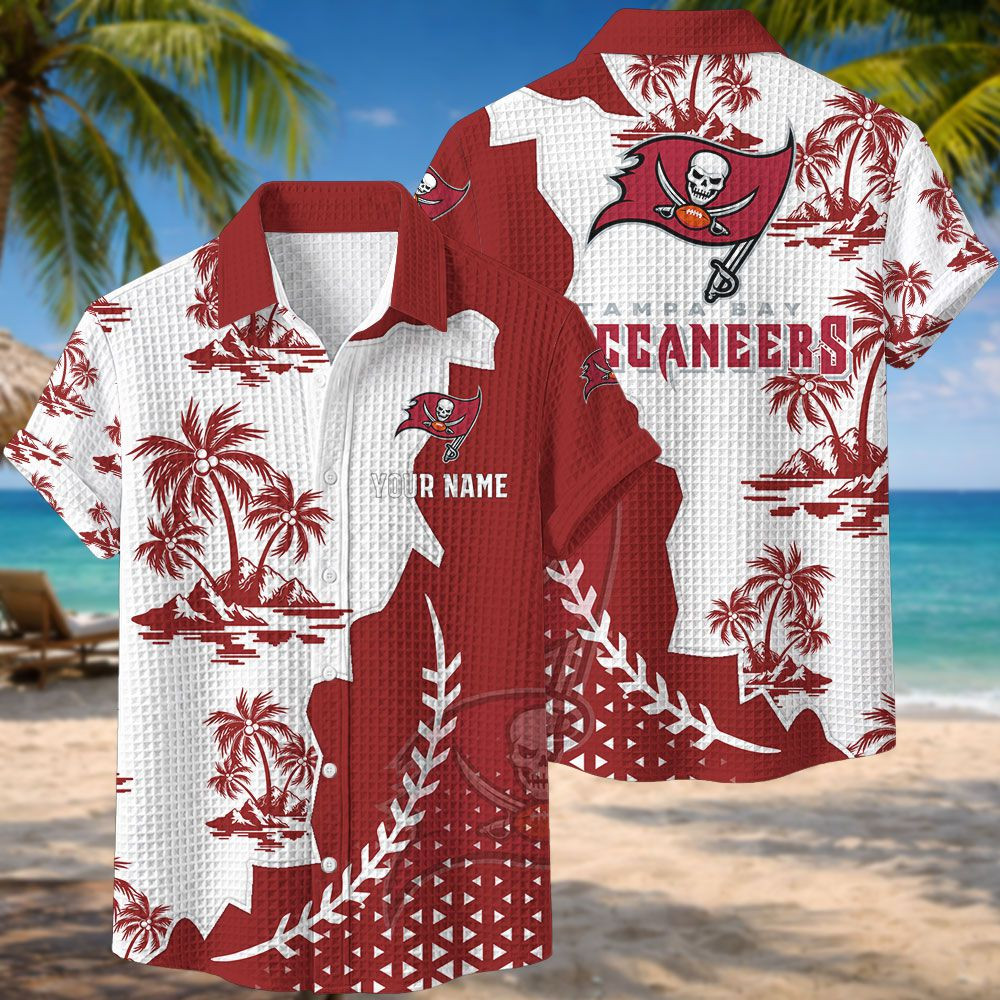 Tampa Bay Buccaneers NFL Waffle Hawaiian Shirt PB0R0PA