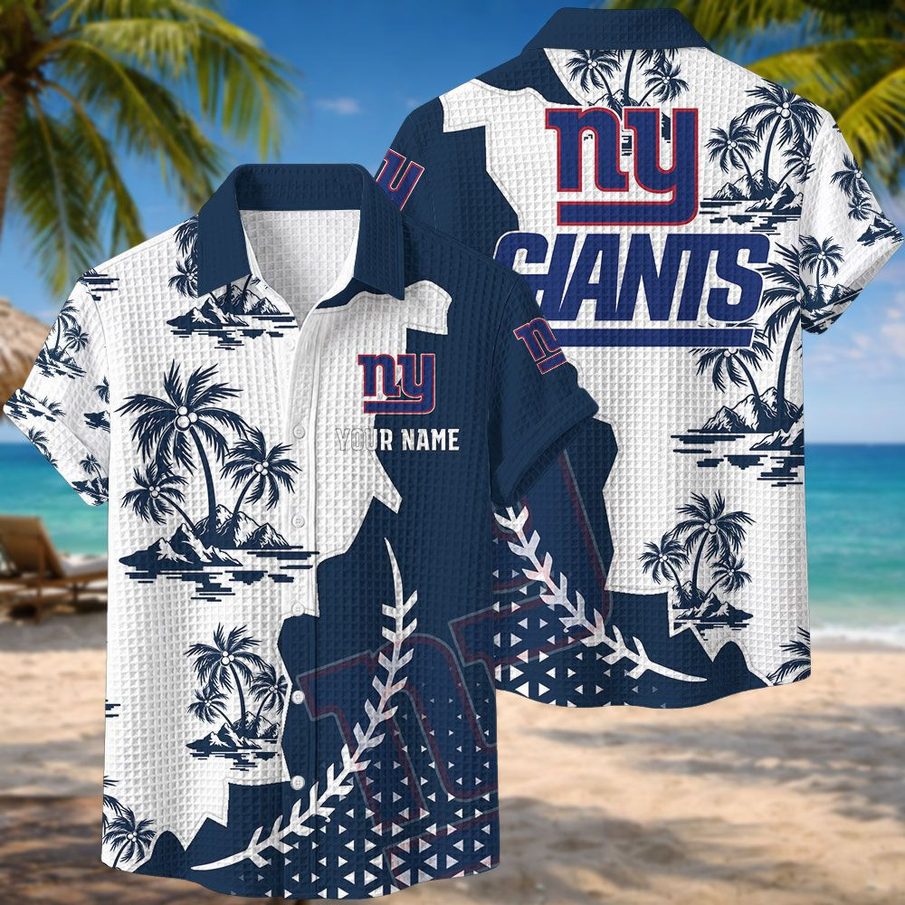 New York Giants NFL Waffle Hawaiian Shirt BRDCT3DA2333