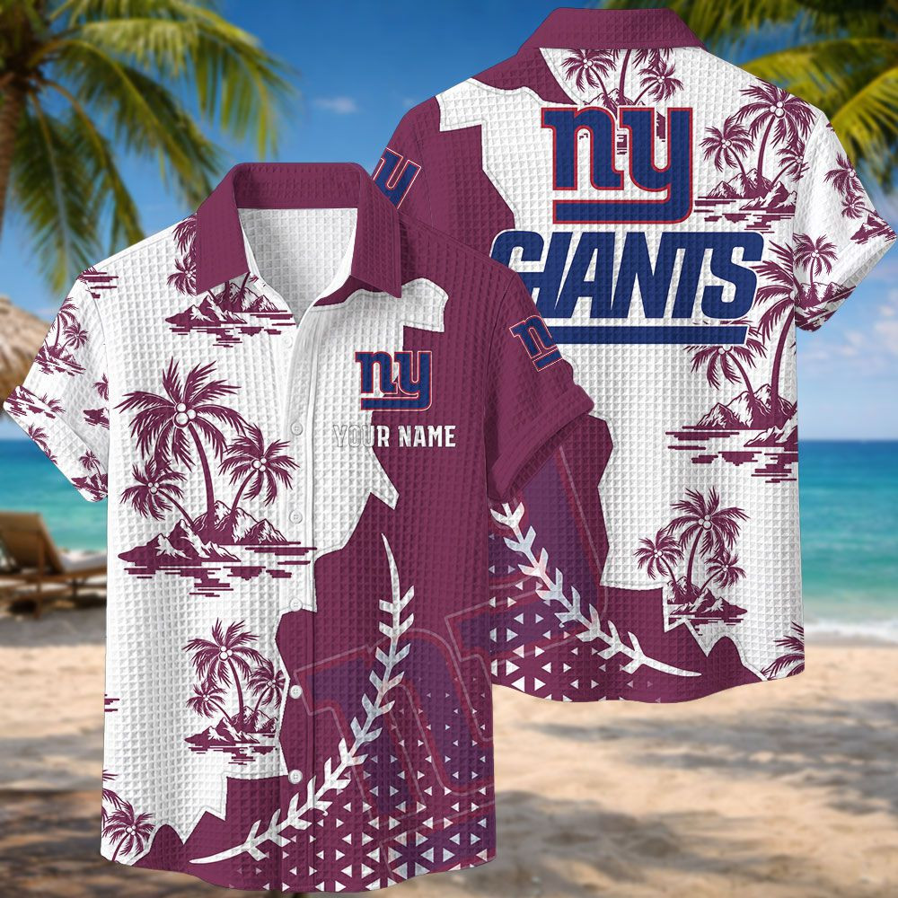 New York Giants NFL Waffle Hawaiian Shirt PB1V2EP
