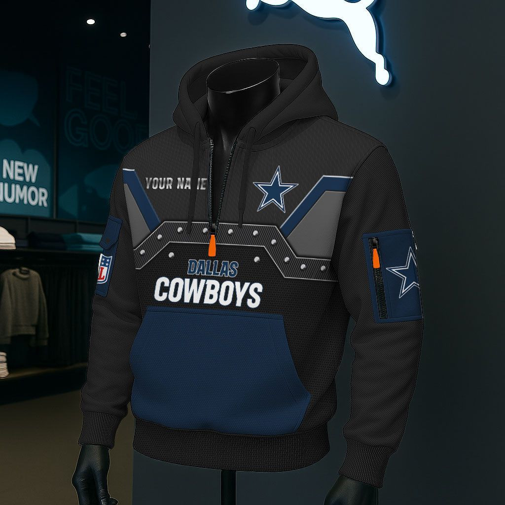 Dallas Cowboys NFL 3D Half-Zip Hoodie BRDCT3DA0924