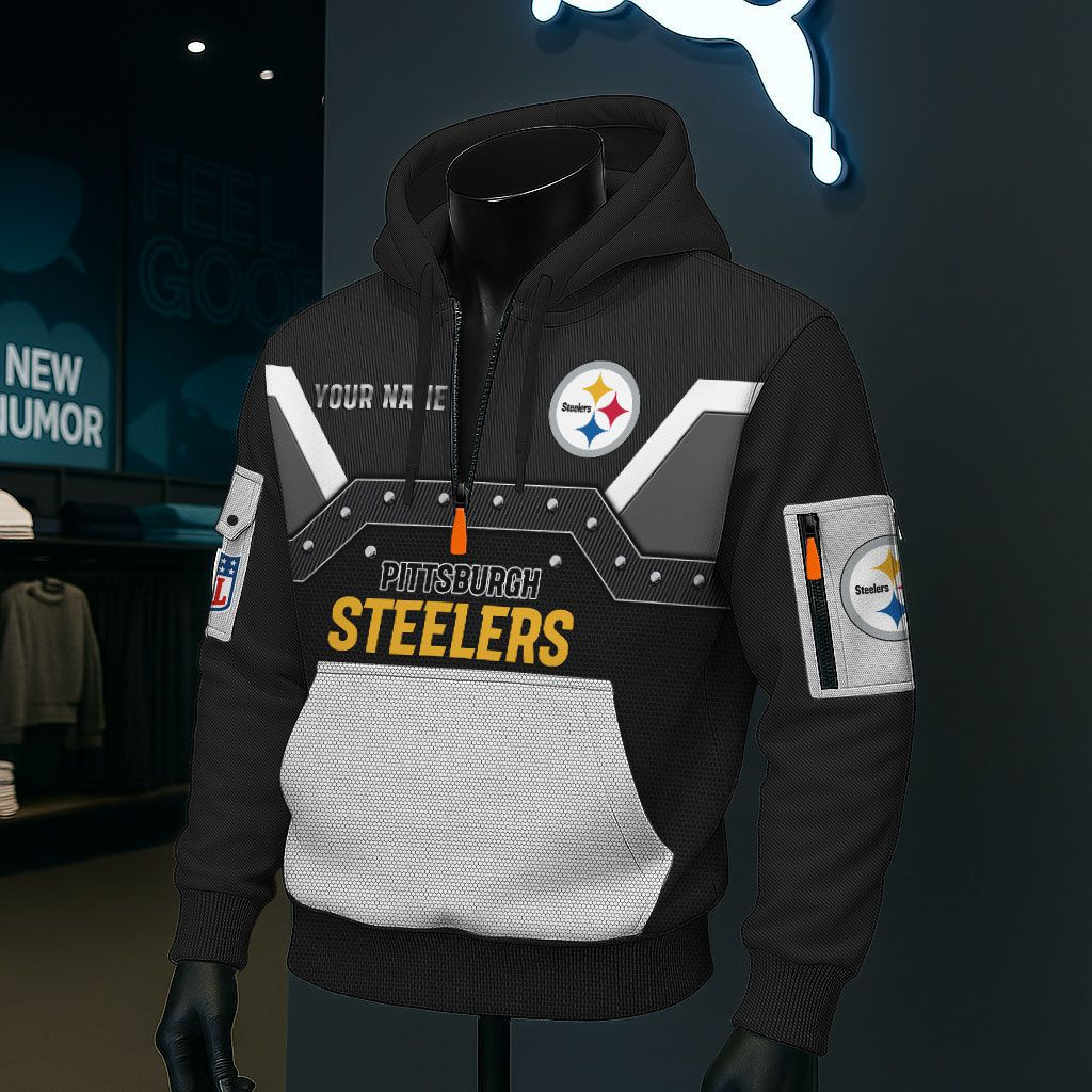 Pittsburgh Steelers NFL 3D Half-Zip Hoodie PB2OZ2T